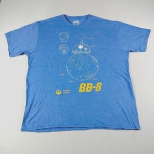 Star Wars T Shirt Mens Size 2XL Blue Graphic‎ Astro Droid BB-8 Crew Neck Retro